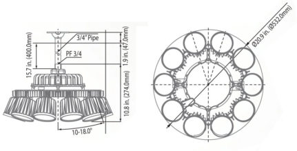 HIGH BAY 160W Dimensions